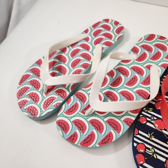 Avon Flip Flop Lot Fruit Theme Size Medium Cherry Watermelon Lemon NEW - Picture 5 of 14